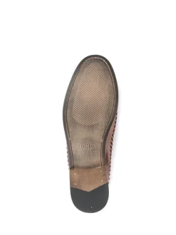 Jones Bootmaker Marron - Mocassins Riverside en cuir tissé Outlet