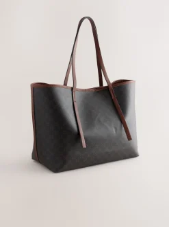 Next Marron à monogramme - Grand Sac épaule Hot