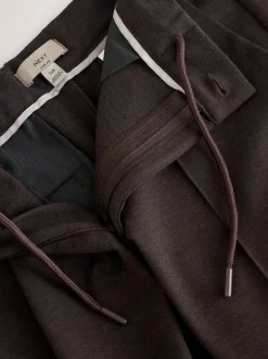 Next Marron - Pantalon élégant à taille élastique avec contenu en laine New