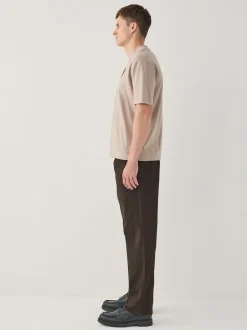 Next Marron - Pantalons chinos extensibles plissés simples Best