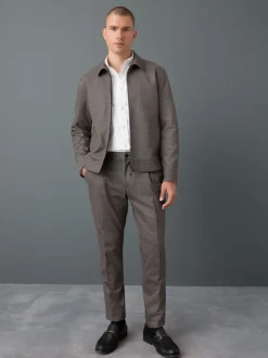 Next Marron - Pantalons Coupe ajustée texturés à dos élastique extensible Sale