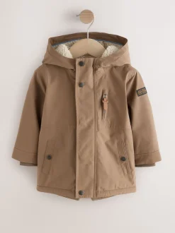 Next - Parka imperméable doublée de borg (3mois-7ans) Marron Best
