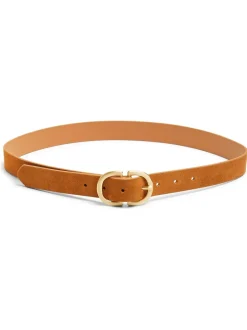 PIECES Marron - Ceinture à boucle en daim Outlet