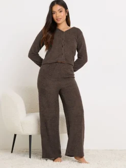 PixieGirl Petite Marron - haut de Pyjamas en chenille New