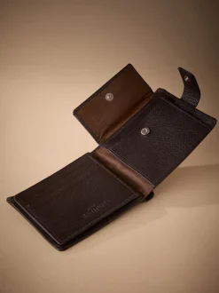 Next Marron - Portefeuille Signature en cuir d’une capacité supplémentaire Sale