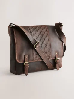 Next Marron - Sac messager 100% cuir Best