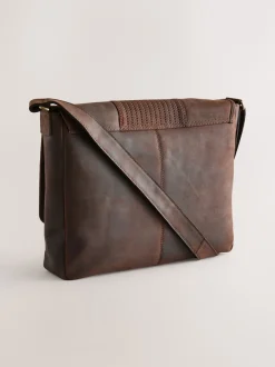 Next Marron - Sac messager 100% cuir Best