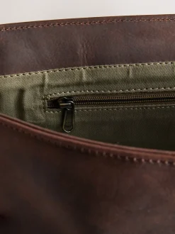 Next Marron - Sac messager 100% cuir Best