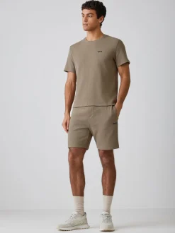 BOSS - Short gaufré Marron Discount