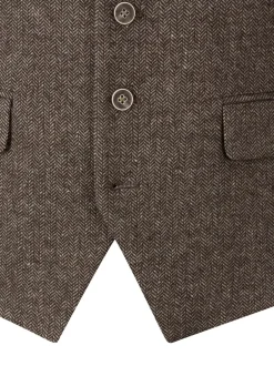 Skopes - Jude Tweed Coupe sur mesure Suit Gilet Marron New