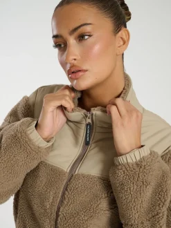 South Beach Marron - Borg Doudoune zippée Sale