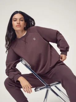 OSIA Marron - Sweat-shirt oversize à col rond Sale