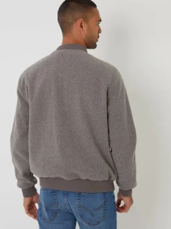 Threadbare Marron - bomber brossé en fausse laine