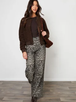 Threadbare Marron - Borg aviateur imitation peau de mouton Discount