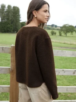 Threadbare Marron - Borg Veste en laine polaire New