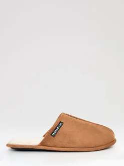 Threadbare Marron - chaussons mules doublés de fausse fourrure Outlet
