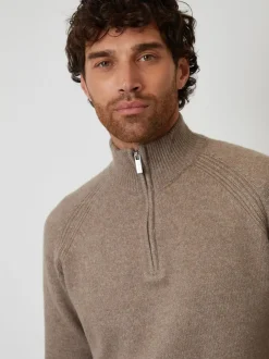 Threadbare Marron - Pull en maille côtelée à manches raglan Hot