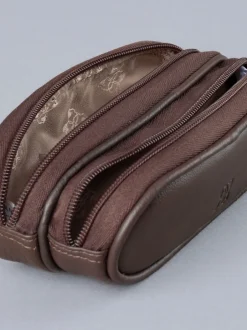 Lakeland Leather - Étui Lakeland en cuir à deux verres Marron Discount