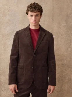 Next Marron - Veste de costume décontractée en velours côtelé Online