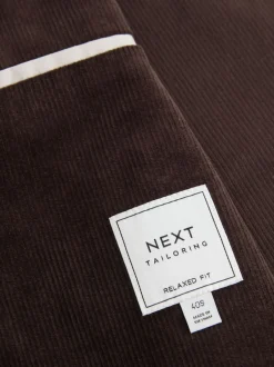 Next Marron - Veste de costume décontractée en velours côtelé Online