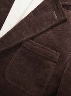 Next Marron - Veste de costume décontractée en velours côtelé Online