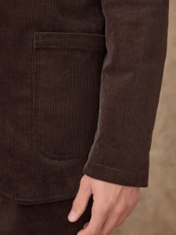 Next Marron - Veste de costume décontractée en velours côtelé Online