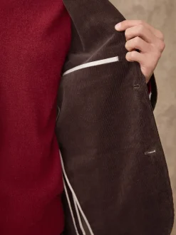 Next Marron - Veste de costume décontractée en velours côtelé Online