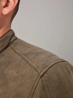 Next Marron - Veste de motard en cuir faux Best