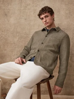 Next Marron - Veste en sergé texturé élégant avec laine Outlet