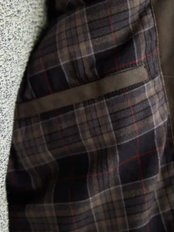 Next Marron - Veste motard Signature en cuir à quatre poches Clearance