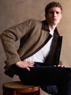 Next Marron - Veste Signature Harris en velours côtelé à dents de chiot Hot