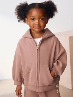 Next - Sweat à capuche zippé (3mths-7yrs) Marron café Outlet