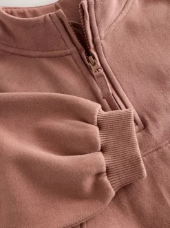 Next - Sweat-shirt à col zippé (3mois-7ans) Marron café Hot