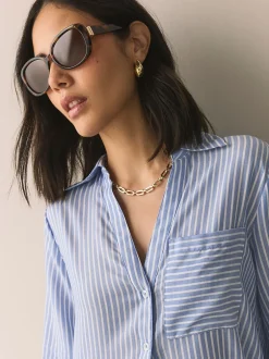 Next Marron écaille de tortue - Lunettes de soleil cache-cœur carrées Outlet