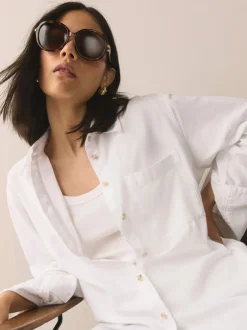 Next Marron écaille de tortue - Lunettes de soleil carrées New