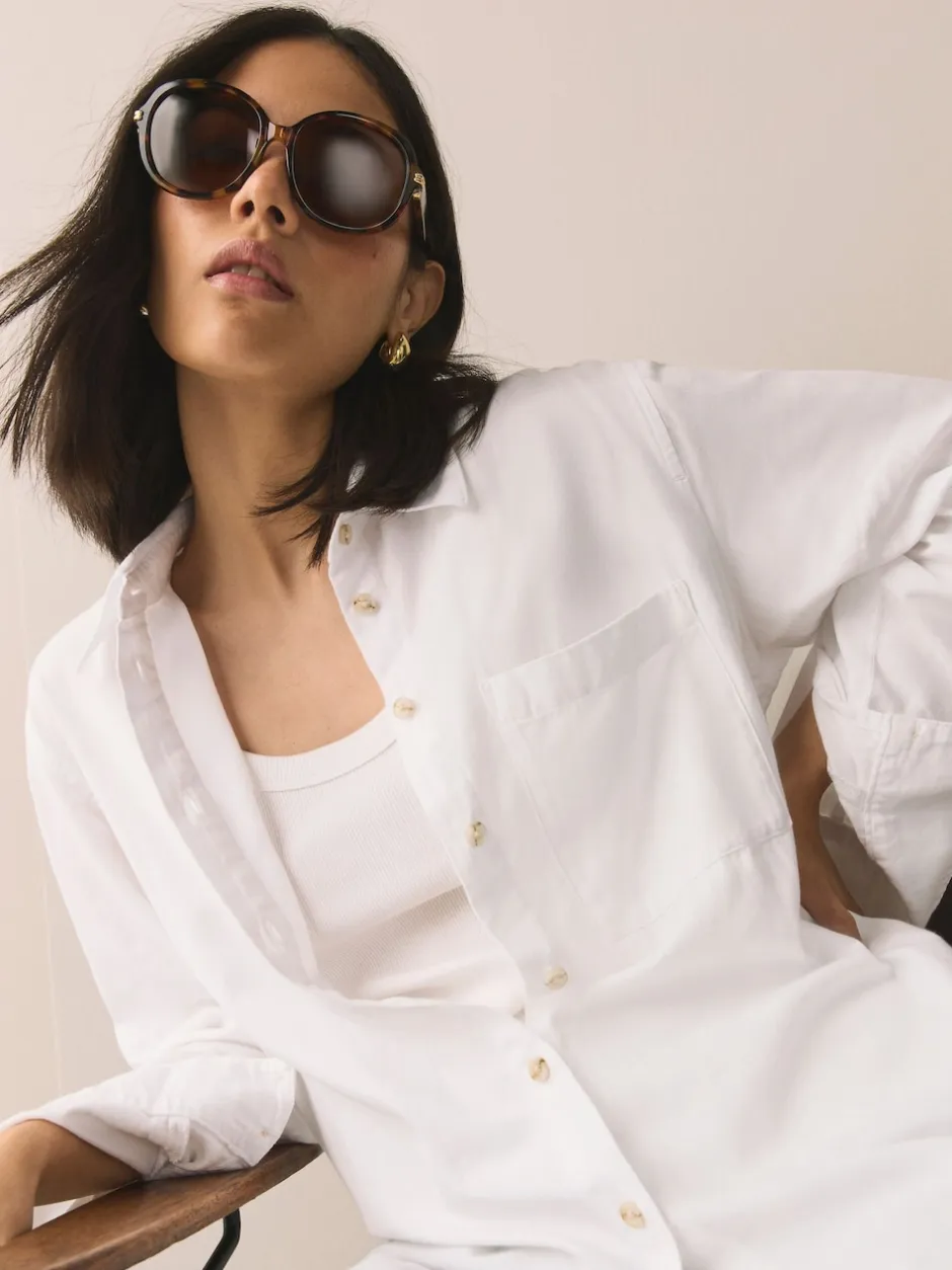 Next Marron écaille de tortue - Lunettes de soleil carrées New