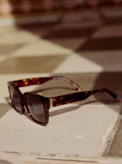 Next Marron écaille de tortue - Lunettes de soleil carrées en acétate Sale