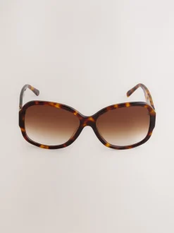 Next Marron écaille de tortue - Lunettes de soleil enveloppantes en acétate Discount