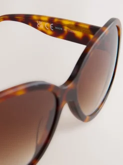Next Marron écaille de tortue - Lunettes de soleil enveloppantes en acétate Discount