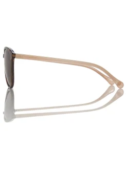 Ted Baker Marron écaille de tortue - Lunettes de soleil classiques pour les yeux ronds Sale