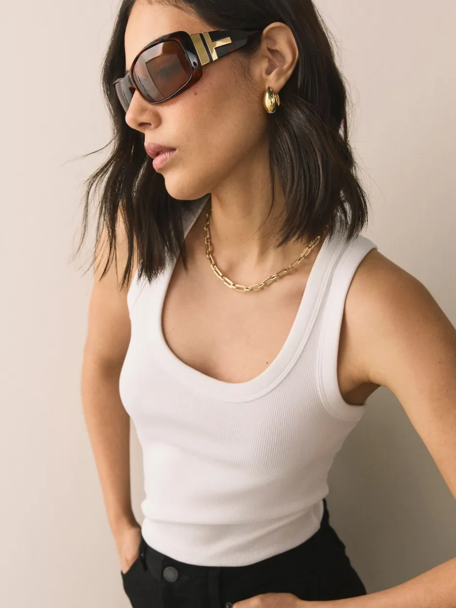 Next Marron écaille de tortue - Lunettes de soleil enveloppantes New