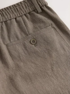 Next Marron champignon - Pantalon élégant aspect lin avec cordon de serrage interne Best