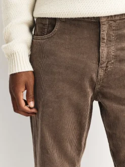 Next Marron champignon - Pantalons extensible à 5 poches en velours côtelé Sale