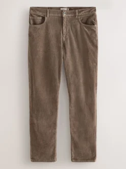Next Marron champignon - Pantalons extensible à 5 poches en velours côtelé Sale