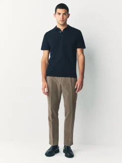 Next Marron champignon - Pantalon chino en tissu italien Emmetex Moleskin en tissu italien coupe classique Discount