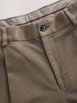 Next Marron champignon - Pantalon chino en tissu italien Emmetex Moleskin en tissu italien coupe classique Discount