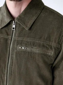 Next Marron champignon - Veste doublée en velours côtelé et en peau de mouton Online