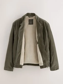 Next Marron champignon - Veste doublée en velours côtelé et en peau de mouton Online