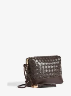 Friends Like These Marron choco - Sac à bandoulière tissé à poignée nouée Sale