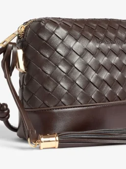 Friends Like These Marron choco - Sac à bandoulière tissé à poignée nouée Sale